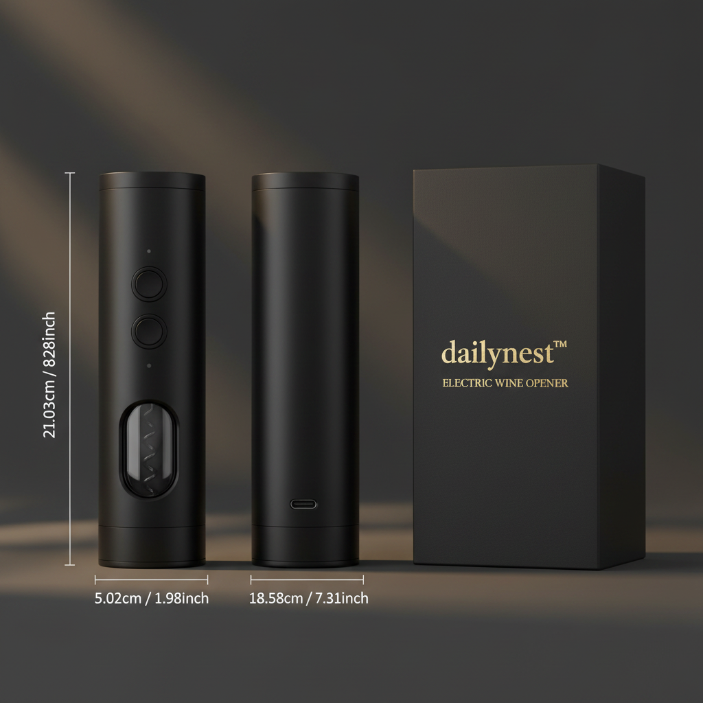 Noir Wine Ritual Set by dailynest™ – Dimensions